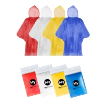 Poncho | HDPE | 127x102 cm | Verschweißte Kanten | Einheitsgröße | Druck auf Tasche