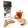 Biscuit porte-bonheur | Biscuit 7 g | Message personnalisé | Carte imprimée en couleur