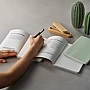 Cuaderno A5 | Cubierta de hierba limón y papel reciclado 80 g/m² | 196 páginas punteadas | Tapa blanda