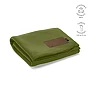Coperta | Poliestere riciclato 180 g/m² | 120x160 cm | Patch in PU riciclato personalizzabile | Sacchetto in cotone riciclato