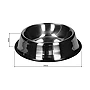 Gamelle pour animaux | Acier inoxydable | 1 L | Ø25,5 cm | Anneau en caoutchouc antidérapant
