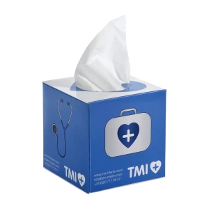 Square tissue box | 50 tissues | Print on all sides | 3-ply tissues