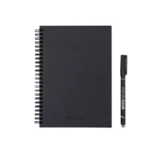 Planner réutilisable A5 | Couverture rigide avec anneaux | Kit de nettoyage | Marqueur et support | Pages pointillées | 148 x 210 mm | Fabriqué en Europe
