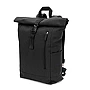Sac à dos roll-top | Coton recyclé & polyester recyclé 380 g/m² | 17 L | Poche avant zippée & 2 poches latérales