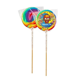 Sucette arc-en-ciel | Confiserie sucrée 50 g | Autocollant en couleur