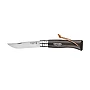 Couteau de poche Opinel No. 08 | Bois de hêtre et acier inoxydable 45 g | 19,2 x 2,8 x 1,8 cm | Verrouillage Virobloc® | Cordon en cuir
