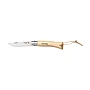 Couteau de poche Opinel No. 07 | Bois de hêtre et acier inoxydable | Lame de 8 cm | Verrouillage Virobloc®