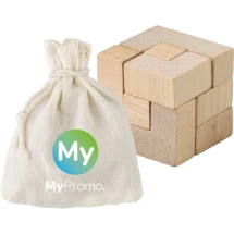 Holzwürfel | Puzzle | Verpackt in Baumwollbeutel