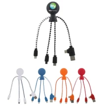 Multi-oplaadkabel | Bio PE | Dubbele USB- & USB-C-ingang