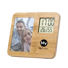 Photo frame | Polished bamboo | 9 x 14 cm | Integrated weather station | Eco design