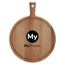 Rundes Brett | Buchenholz | 29x37x2 cm | Mit Griff | Hergestellt in Europa