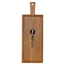 Servierbrett | Buchenholz | 48x17x2 cm | Mit Ledergriffen | Hergestellt in Europa