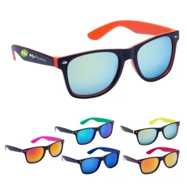 Zonnebrillen | Plastic | UV 400 bescherming | Met tweekleurig frame en metalen lenzen