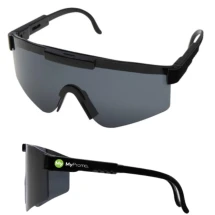 Sport-Sonnenbrille | Recycelter Kunststoff und rPET | Schwarze Gläser