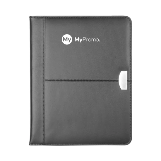 Conference folder | Leather | Incl. card and pen holder | Black
