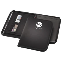 Portfolio met rits | 20 pagina's gelinieerd notitieblok | 600D van Polyester | A4