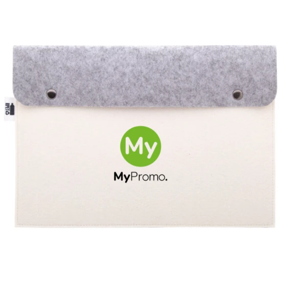 Folder | A4 | rPET | Cheap | Presstud closure | White;grey