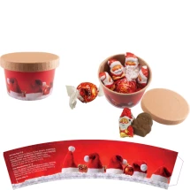 Lindt Santa cup | 1 chocolate ball and 4 chocolates Santa | Premium gift