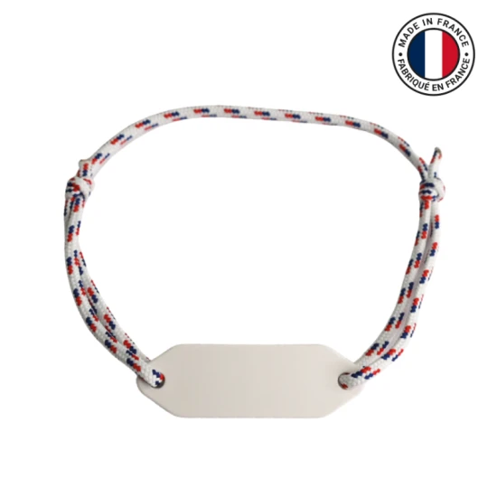 Armband | Gerecycled rPET en gerecycled polyester | Past om alle polsen | Duurzaam | Gemaakt in Frankrijk | Blauw, Wit, Rood