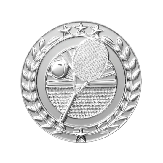 Medal | Zinc | 50 x 50 mm | V-shaped sewn ribbon | 8 different plating colours | Full-colour | Nickel