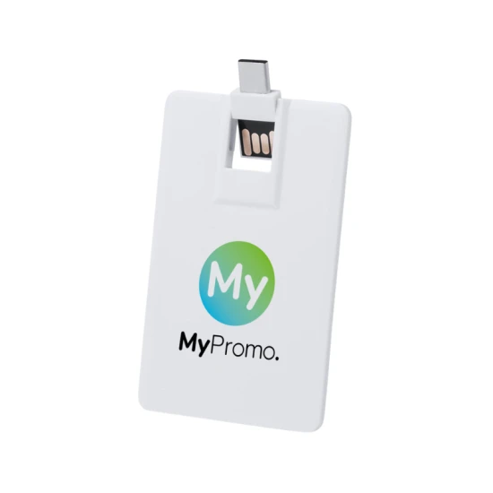 OTG USB card flash drive | Plastic | 16GB | Flat design | White