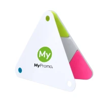 Bloc-notes autocollant | Carton recyclé | Forme triangulaire | Avec notes autocollantes