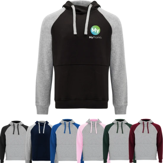 Roly hoodie | Katoen & polyester 280 g/m² | Voor kinderen | Twee-tinten | heather grijs;fles groen