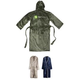 Bathrobe | rPET | L/XL | Two front pockets and a waist belt | Sustainable