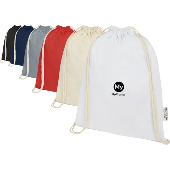 Rugzak met trekkoord | Gerecycled katoen 140g/m² | Lichtgewicht | Sterk en duurzaam | grijs