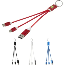 Câble de charge porte-clés | Aluminium recyclé | 10W | Durable | 4-en-1