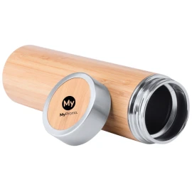 Thermos flask | Stainless steel & bamboo | 500 ml | Full-color print