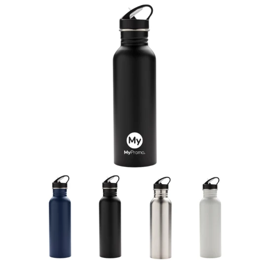 Sports bottle | Durable stainless steel | 710ml | Lid for fast on-the-go sips | Black