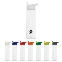 Waterfles | rPET | 600 ml | Opvouwbaar rietje