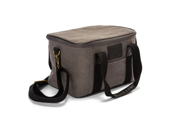 Cooler bag | Canvas & PU | 12L | With shoulder strap | Grey
