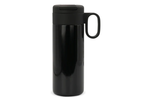 Thermos bottle | Stainless steel | 400ml | Hot for 12 hours | Easy carry | Black