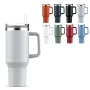 Mug avec anse | Acier inoxydable et rPET | 1,2 L | Paille | Imitation Stanley