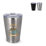 Mug isotherme | Acier inoxydable recyclé et céramique | 300ml | Couvercle transparent