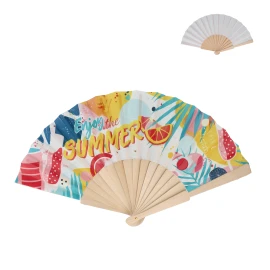Hand fan | Wood & rPET | 23x41cm | All-over print