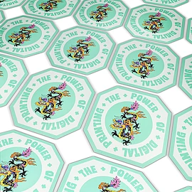 Patch numérique 3D | Vinyle 10 g | 20 x 20 cm | Effet 3D en relief | Impression en couleur | Fabriqué en Europe