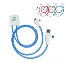 Charging cable | rPET | 2x50cm | LED fast charge