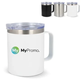 Mug | Céramique & acier inoxydable | 350ml | Revêtement céramique | Poignée