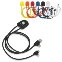 Câble de charge | rPET | 2x50cm | Entrées USB double & USB-C