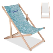 Opvouwbare strandstoel | Full colour sublimatie | Houten frame