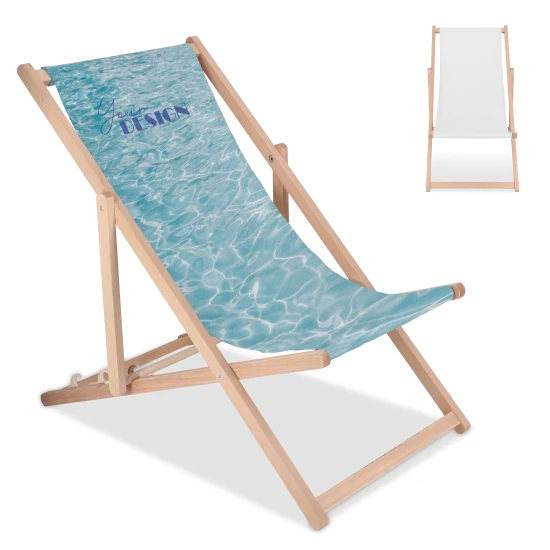 Faltbarer Strandstuhl | Sublimationsdruck | Holzrahmen | Kombination