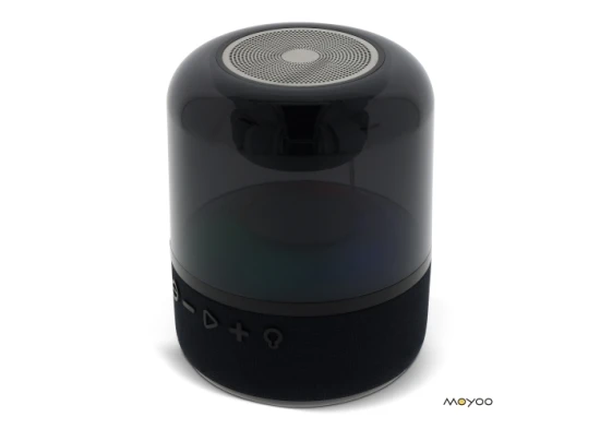 Wireless speaker | Metal & plastic | Smokey transparent | Full-colour print | Black
