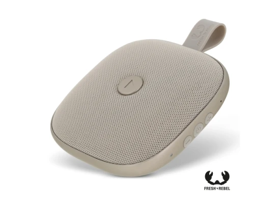 Fresh 'n Rebel Rockbox Bold Xs speaker | Plastic | 11x3,5x11cm | Spatwaterdicht | 20 uur | Beige