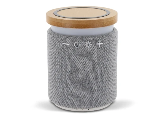 Wireless speaker & charger | ABS, PP & bamboo & fabric | With giftbox | Grey
