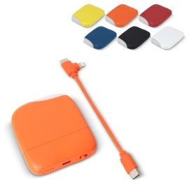 Powerbank | Gerecycled ABS | 7.6x6.5x1.4cm | 5000mAh | Smart touch LED