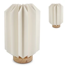 Coollux Faltbare LED-Lampe | Papierdesign mit Holzsockel | 25 cm