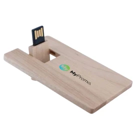 Custom-made USB stick | Wood | Credit card | 90mmx54mm | 16GB I Prices may vary due to global market conditions